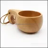 Tazze Piattini Tazze in legno per esterni Tazza da viaggio Log Kuksa Tazza sportiva portatile fatta a mano Acqua 1920 V2 Consegna a goccia Giardino domestico Kitch Dhiu3