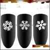 Decorazioni natalizie Fiocco di neve Decalcomanie per unghie Mti Design Nails Art Stickers Decorazioni natalizie Paillettes Trathin Personalità Donna S Dhfje