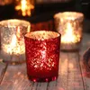 Titulares de vela Titulares de vidro vazio Votivo Votivo Sparkled Gold Silver Red Velas a granel para festas de casamento e Decoração de casa Presente 6pcs