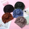 Hoeden meisjes wafel knoop knoop baby ronde bal tulband headwraps winter warme beanie caps voor kinderhoofdbanden