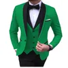 Herenpakken Blazers White S 3 -delige formele bruiloft Shawl Lapel Casual Tuxedos voor prom bruidegomsmannen Blazervestpant 221111