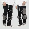 Men's Pants ERENEJIAN Men's Fashion Hip Hop Joggers Patchwork Cargo With Multi Pockets Hi Street Harajuku Harem Trousers Elastic Waist