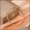 Bangle Bangle Fashion Frosted Armband Bangles Gold Color Armband Korean Metal For Women Jewelry Pseiras Femme CF1Bangle Drop Deliv DHCR9