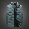 Men's Vests Vest Coat Solid Color Autumn Winter Coldproof Windproof Pockets Men Waistcoat Streetwear