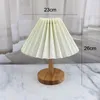 Table Lamps Korean Pleated For Living Room Bedroom Wooden Desk Lamp Bedside Nightstand Light Fixtures Study Reading Home Decor