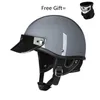 Cycling Helmets Motorcycle Helmet German Leather Vintage Casco Moto Motorcycle Open Face Retro Half Helmet Chopper Biker Pilot DOT Size S-XXL T221107