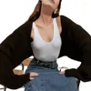 Women's Jackets Knitted Cardigans Women Long Sleeve Crop Tops Autumn Fashion Casual Sweater Sexy Streetwear Outerwear Female Coat