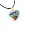 Hanger kettingen hart reiki genezing chips steen natuurlijke chakra orgone energie hanger ketting pendum amet orgoniet kristal neklac dhcwk