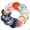 Disposable Dinnerware Happy Birthday Disposable Paper Plate Set 10Pcs 7 Inches Party Tableware Cake Fruit Candy Tray Drop Delivery H Dh3Tc