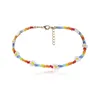 Choker Women Colorful Beaded Necklace Ethnic Style Rice Beads Weave Flower Bracelet Fashion Anklet Jewelry Accessories