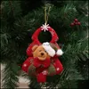 Decorazioni natalizie Decorazione albero di Natale Ciondolo Babbo Natale Pupazzo di neve Alce Bambola Ornamenti appesi Finestra di Natale Consegna a goccia Hom Dhdtl