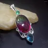 Anhänger Halsketten Gemstonefactory Jewelry Große Förderung Single Unique 925 Silber Speical Red Topaz Green Peridot Frauen Dame Halskette 0234