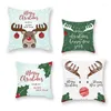 Christmas Decorations Merry Cushion Cover Santa Claus Decoration Peach Skin Velvet Pillowcase Xmas Ornaments Happy Year 2022