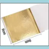 Altre Arti E Mestieri Altre Arti E Mestieri 9X9Cm 100 Fogli Pratico K Foglia D'oro Puro Lucido Per Doratura Linee Di Mobili Muro Handic Dhjqp