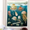 Taquestres vintage Oceanografia Ilustração Tapestry Wall Hangingroom Decoração Estética Decoração Ilustrada Arte Antiga