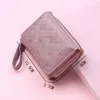 Brieftaschen für Frauen PU Leder Tri-fach mehrere Kartenschlitze Banknote Clip Koreanischer Mode gestickt