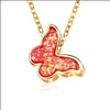 Chokers Acrylic Butterfly Necklace New Fashion Colorf Blue Pink Gold Plated For Women Girls Drop Delivery Jewelry Necklaces Pendants Dhqiq