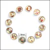 Charms 18Mm Taille 10 Constellations Charme Bouton Pression Résultats De Bijoux Verre Cabochon Dôme Base Pour Bracelets Collier Bijoux Maki Dhxfk