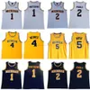 NCAA Michigan Wolverines 5 Jalen Rose Basketball Jerseys Chris Webber 4 Juwan Howard 25 1 Charles Matthews 2 Jorda Poole Yellow Men