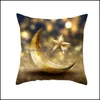 Pillow Case muzułmańską poduszkę Ramadan Eid Mubarak Poduszka er Moon Star Mosque Print Square Pillow ers 18 -cal 40 Wzory Drop Deli3440351