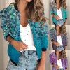 Kadın Ceketler Düzenli Lady Coat Floral Baskı Kalın Büyüleyici Kısa Tip Fermuar Kapatma Ceket