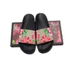 Italy Lux sandal Designer Slippers Slides Card Shoes Slide Sandal With Correct Flower Box Snake Print Leather Rubber Summer Flat Slip Men Women Dust Bag