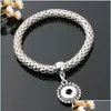 Charm Bracelets Noosa 12Mm Snap Bracelet Jewelry Elastic Ginger Buttons Chunk Charm Bangle Fit Diy Snaps Drop Delivery Bracelets Dhw2N