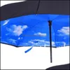 Paraplu's nieuwste hoogwaardige en lage prijs winddichte vouwbare doublelaagse omgekeerde antiumbrella zelfomkering regenproof ctype haak h dh0xw
