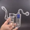 Bong à brûleur à mazout en verre à double circulation, percolateur en ligne à 6 bras, collecteur de cendres, joint de 18 mm, plate-forme Dab avec tuyau de brûleur à mazout en verre mâle, prix d'usine