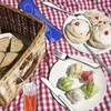 Dinware sets 7 stks/set draagbaar lunch servies bestek set roestvrijstalen lepel vorkmes voor reizen buiten dineren kantine