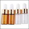 Packing Bottles L 5Ml Transparent Brown Glass Plastic Dropper Bottle Portable Essential Oil Per Sample Test Drop Delivery Office Sch Dh3Bf