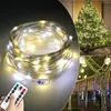 Lichterketten, 10 m, Fernbedienung, LED-Lichterkette, 5 V, USB-betrieben, kühles/warmes Weiß, wasserdicht, für den Außenbereich, Weihnachts-Lichterkette, Timer, 8 Modi