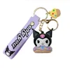 Cartoon Kuromi With Doughnut Silicon Pendant Jewelry Key chain Backpack Ornament Car key Ring Gifts