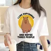Męskie koszulki Kapibara Koszulka Mężczyźni Harajuku Summer Streetwear T-shirts Man Y2K 2000S Odzież