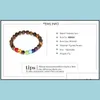 Kaliwowy kamień naturalny Tiger Eye 7 Chakra Bransoletki Banles joga nce koraliki Buddha modlitwa elastyczna bransoletka mężczyzn Kobiety biżuteria dar d prezent d dh9h6