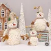 Décorations de noël 60/50/26 cm grande taille poupées décoration courte peluche Printe père noël bonhomme de neige poupée pour arbre ornements Figurine