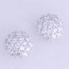 Stud Earrings Top Quality Sparkling White Cubic Zirconia Snowflake Silver Color Womens Big For Wedding Jewelry J0124