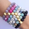 스트랜드 금 먼지 매트 볼 팔찌 Amazonite DZI Agates 비드 브레이슬릿 BM23739