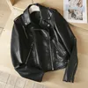 Women's Leather Faux Jacket Women Black s Zipper Coat Turn-down Motor Biker Belt Veste Femme autumn winter jackets 221111