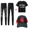 Men hot pants mens jeans designer jeans fashion t shirt jean & tshirt &hat Slim Fit Hip Hop long straight 14 styles gift hats letter short sleeve clothing luxury brand pant