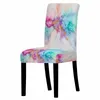 Sandalye renkli mermer desen baskı kapağı toz geçirmez anti-direk çıkarılabilir ofis sandalyeleri oturma odası düğün