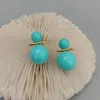 Stud Yying 85mm14 mm Turquoise Blue Sea Shell Stup Orecchini 2211115400119