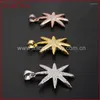 Pendant Necklaces BOROSA Fashion CZ Micro Pave White Zircons Crystal Star Sparkling Druzy For Women Jewelry WX042
