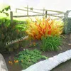 Golvlampor Murano Chihuly Handblåst Glass Tree Garden Standing Sculpture For El Art Decoration 48 Inches Yellow Red Color