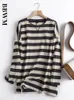 Women's Hoodies Sweatshirts Women High Quality Striped Print Oversize Long Sleeve O Neck Loose Pullovers Female Tops 221111