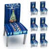 Housses de chaise 1x fête décoration de noël table ornements bleus clause de couverture de dîner