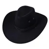 Berets Men's Wide Brim Vintage Cowboy Hats With Adjustable Rope Outdoor Sun Hat Casual Solid Color Boater Trilby Caps