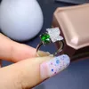 Cluster Rings KJJEAXCMY Fine Jewelry 925 Sterling Silver Inlaid Natural Diopside Women's Personality Butterfly Square Gem Ring Support