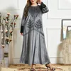 Plus Size Dresses 4xl Middle Eastern Maxi Women Embroidery Loose Long Sleeves Party Dress Elegant Arabian Velvet Robe A30