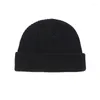 Beralar Erkekler Örme Hat Beanie Skullcap Sailor Cap Cap Cuff Sınırsız Retro Donanma Tarzı Beanies Kış Sonbahar Pr Satış